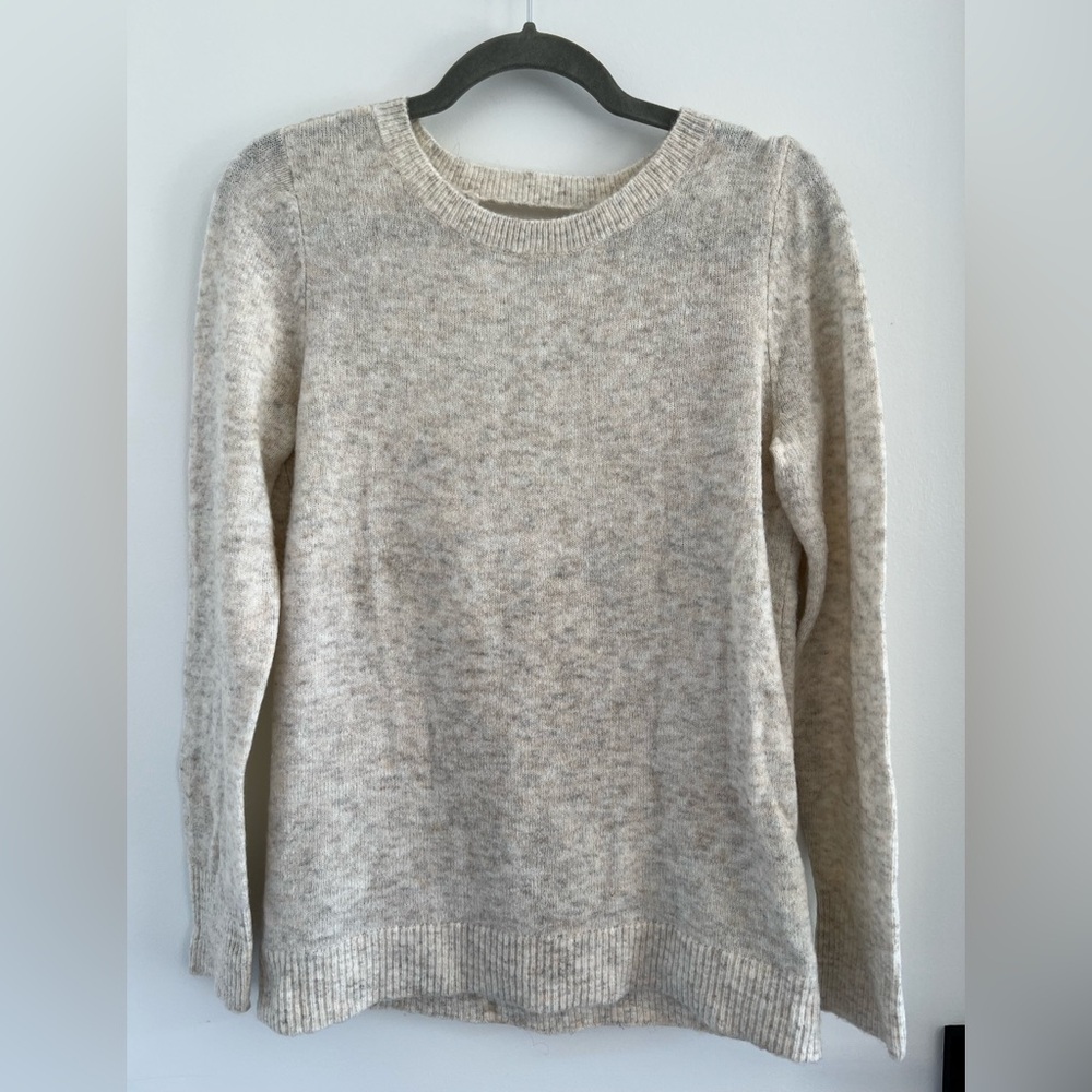 LOFT Soft Cream Draped Sweater
